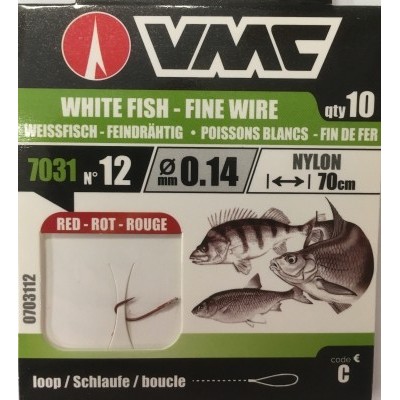 VMC 7031 Fine Wire Red Tied Hooks