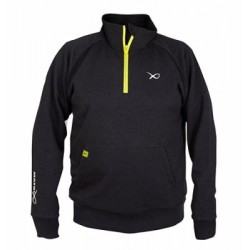 Matrix Minimal Black Marl 1/4 Zip Sweater
