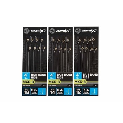 Matrix MXC-3 Bait Band Rigs 10cm (Barbless)