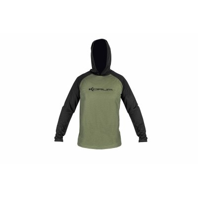 Korum Hooded Dri-Active Long Sleeve T-Shirt 