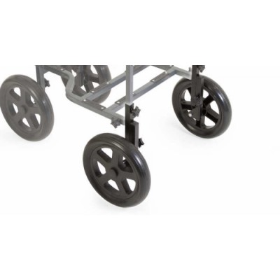 Converts existing 2 wheel into 4 wheels.