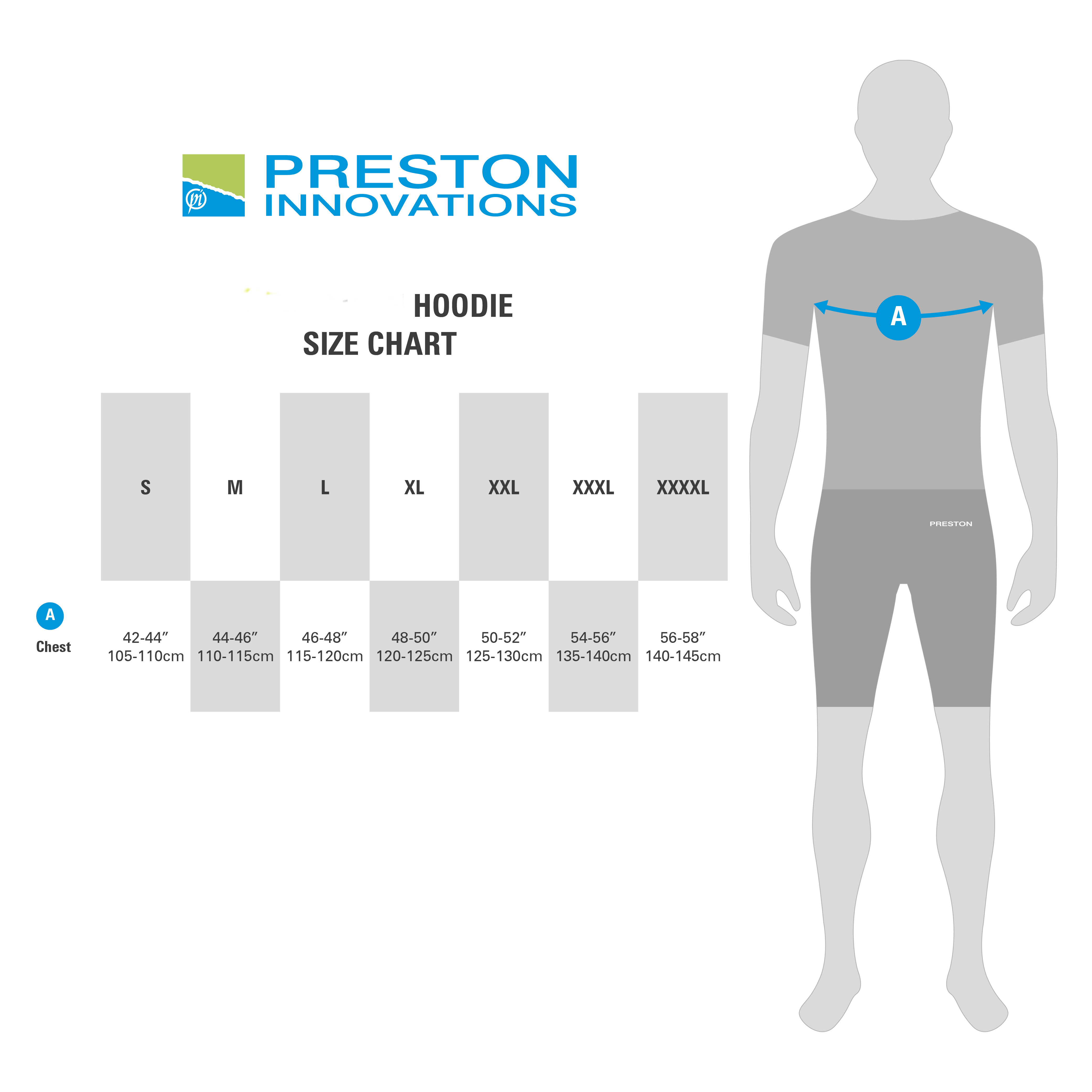 Preston Hoodie Size Chart